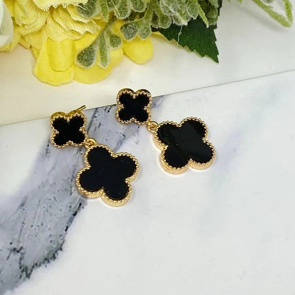 Four Leaf Clover Earrings, Black Clover Earrings, Clover Motif Stud Earrings, Lucky Elegant Clover Earring, Women Stud Earring, Stunning Black Clover Drop Earrings Four Leaf Clover Earrings, Black Clover Earrings, Clover Motif Stud Earrings, Lucky Elegant Clover Earring, Women Stud Earring, Stunning Black Clover Drop Earrings